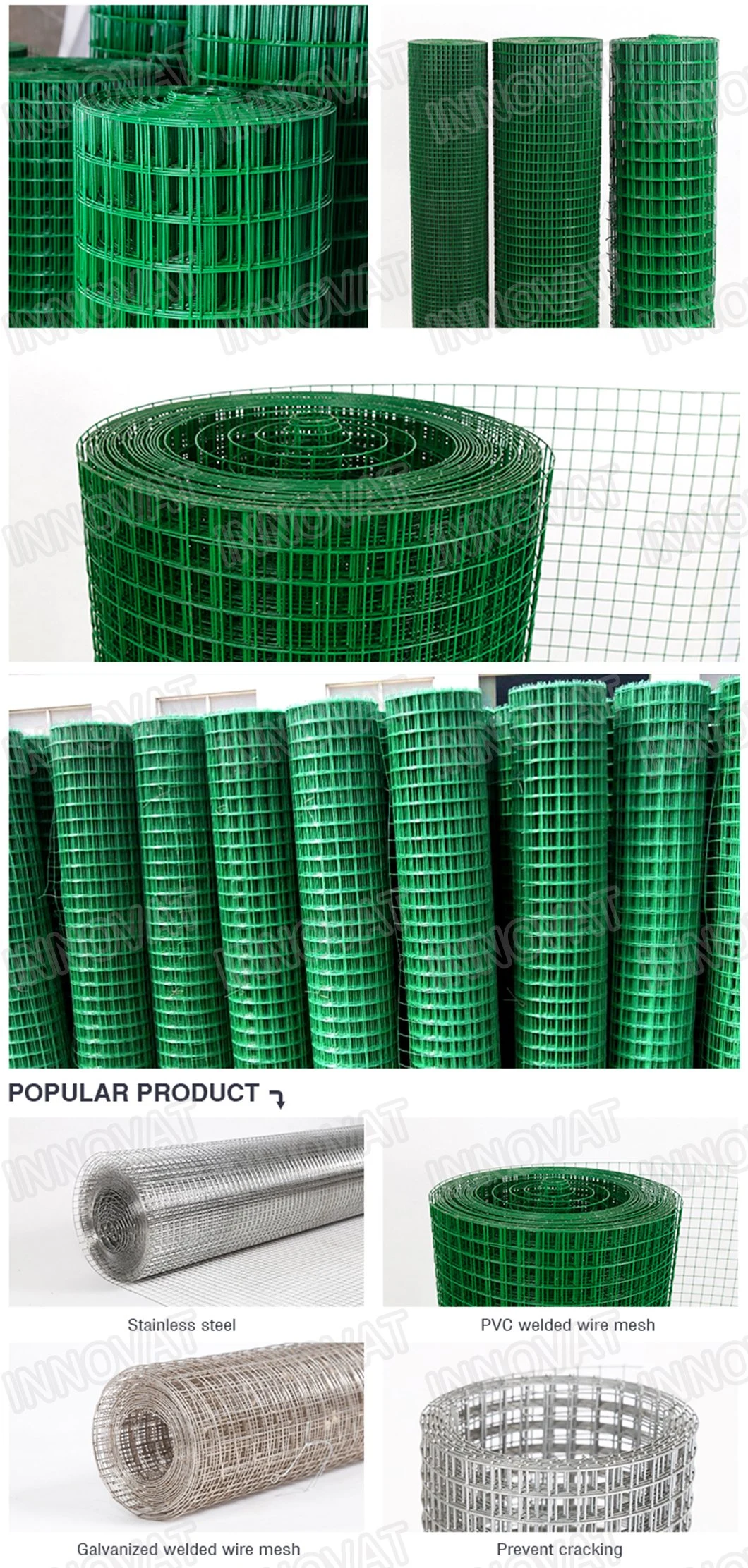 Garden Craft PVC Coated Welded Wire Mesh Wire Fencing Green Color Iron Netting 1/4" - 6"