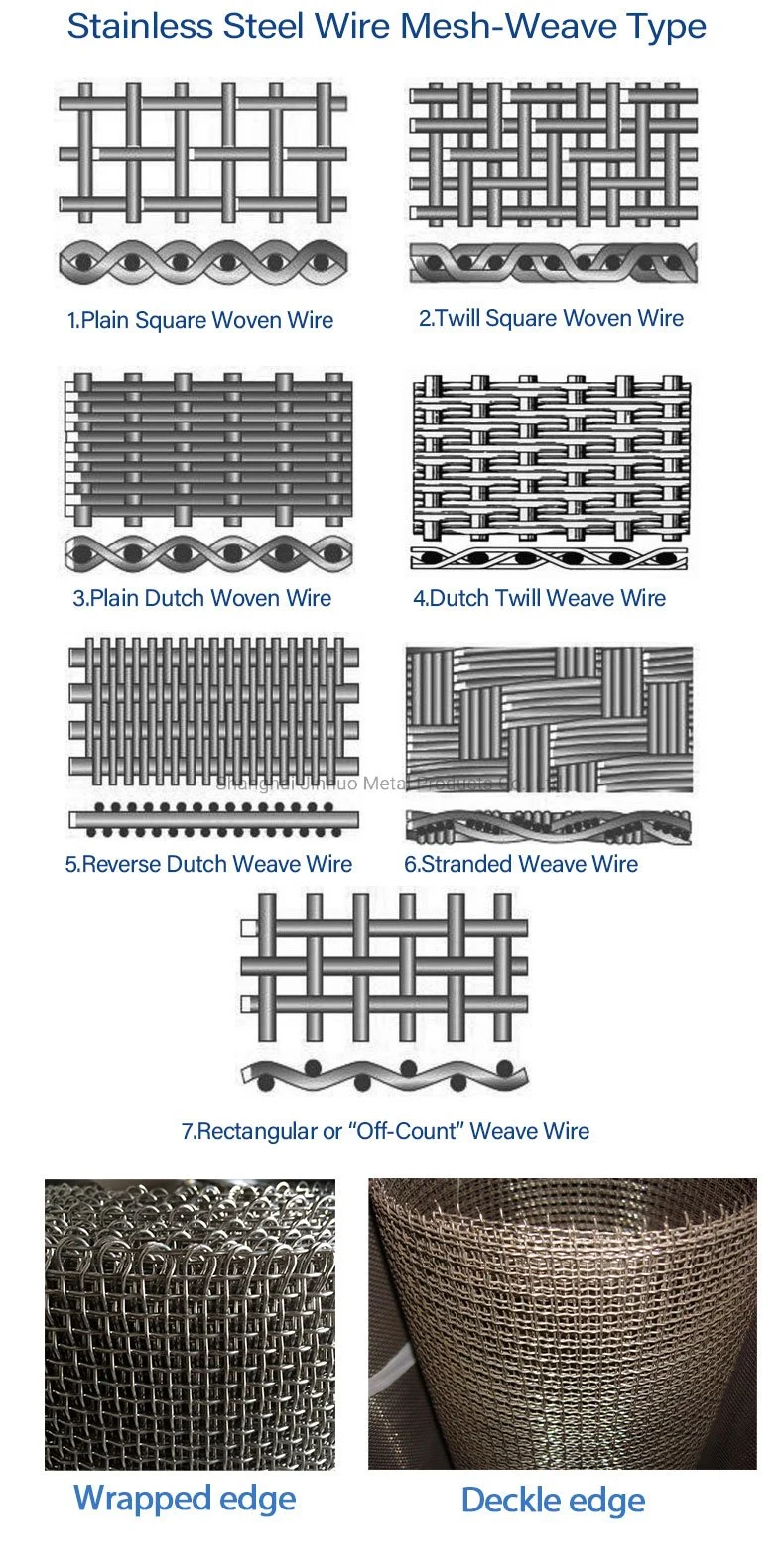 Factory Stainless Steel/Copper/Filter/Square/Dutch Weave/Mining/Metal Wire Mesh