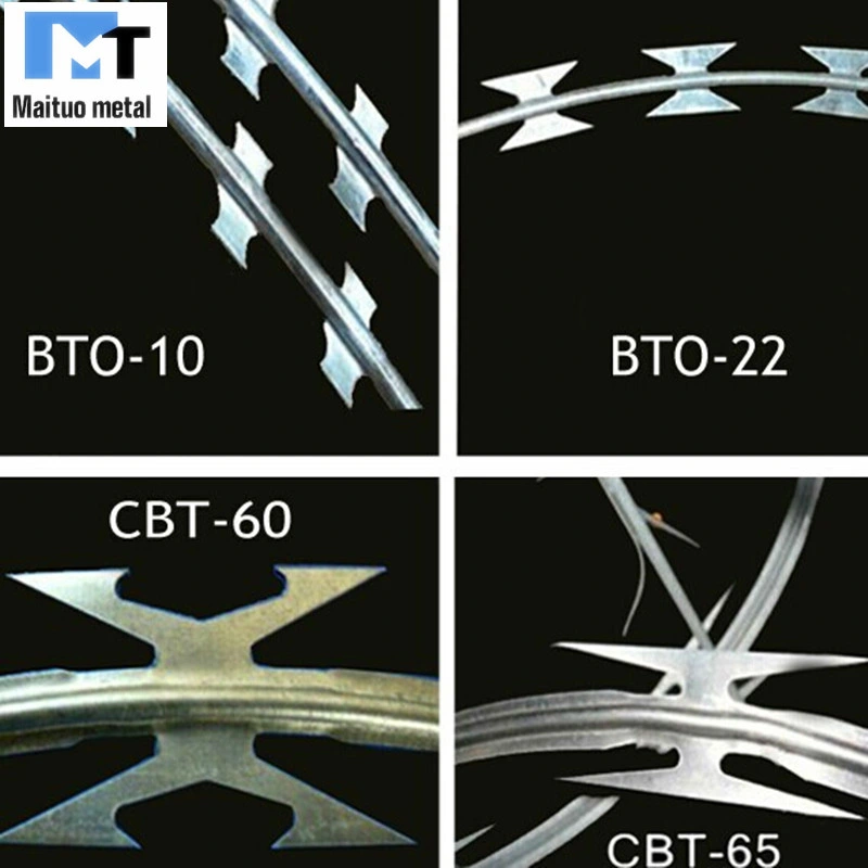 Razor Wire/Galvanized PVC Coated Concertina Razor Wire/Barbed Razor Wire Bto-22/Cbt-60 Cbt-65 Factory Sales Brand