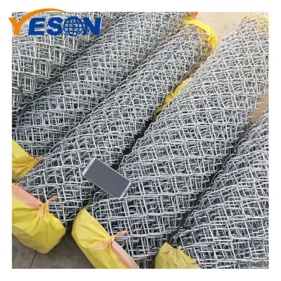 9g y 10g Alambre 50X50 Malla de diamante Galvanizado en caliente 6 'Eslabón de cadena Valla de malla de alambre de hierro / Eslabón de cadena recubierto de PVC Esgrima Rollos de 50 pies